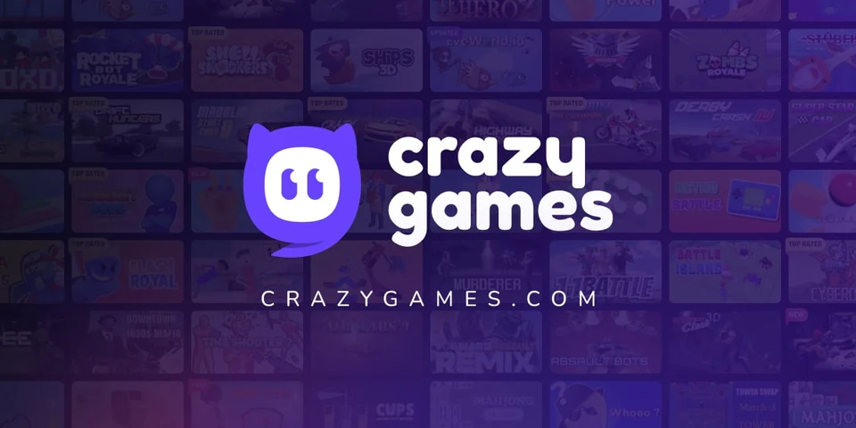 Official CrazyGames artwork with its logo and browser-game catalogue